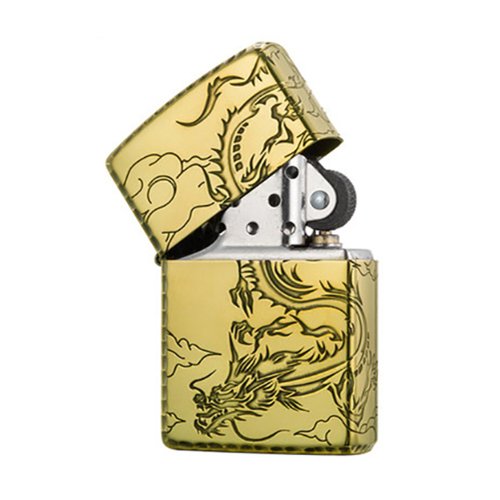 ZIPPO官方旗艦店】騰龍雲出(金色)防風打火機ZA-3-5B - 設計館Zippo