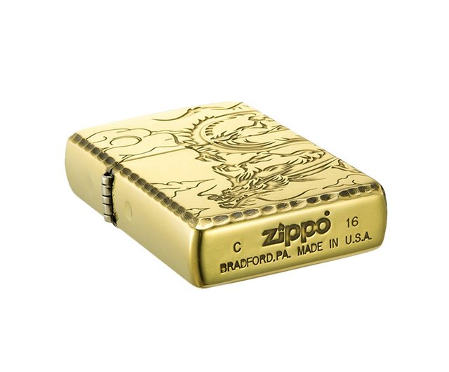 ZIPPO官方旗艦店】騰龍雲出(金色)防風打火機ZA-3-5B - 設計館Zippo