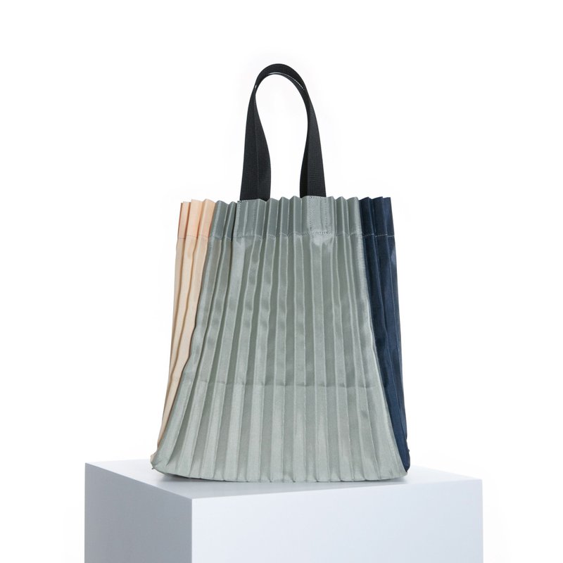 Errorism * 超輕量三拼色縐褶手提托特包 - 手提包/手提袋 - 聚酯纖維 