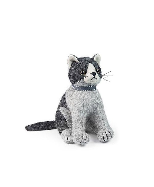 SÜSS Living生活良品 英國Dora Design高品質設計動物布偶造型紙鎮(灰色貓咪款)