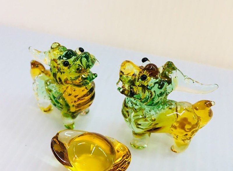 水晶玻璃 招財小貔貅 元寶 - 擺飾/家飾品 - 玻璃 