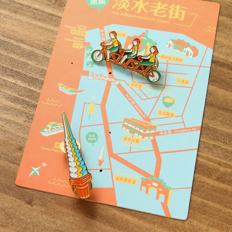 PIN Map – Tamsui Badges + Postcards Set