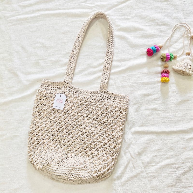 Crochet Shopping shoulder bag - Other - Cotton & Hemp Multicolor