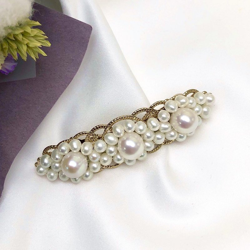 Vintage Lace Natural Pearl Hair Clip - Hair Accessories - Pearl Multicolor