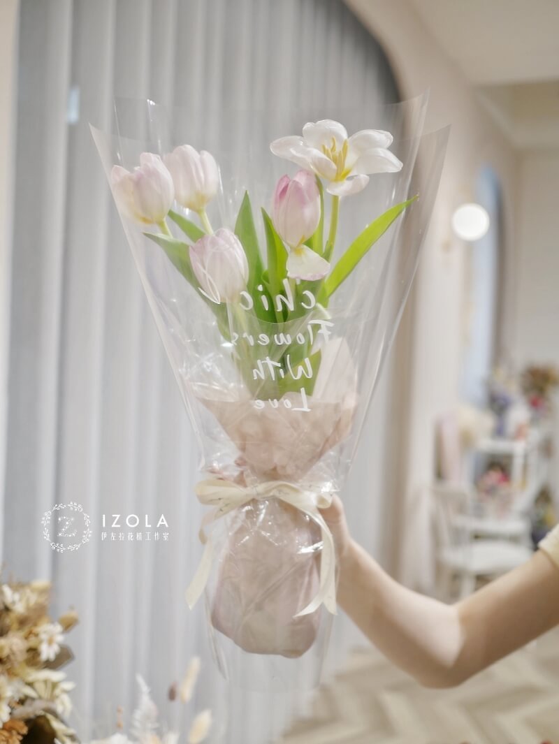 Flower Bouquet-Queen of Flowers-Elegant Pink Tulip Bouquet/Valentine's Day/Birthday/Confessions/Beauty - Dried Flowers & Bouquets - Plants & Flowers 