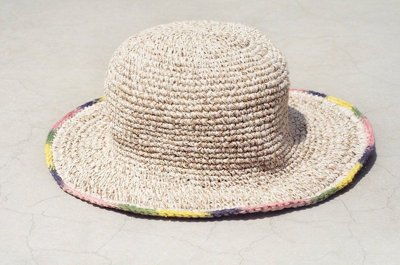 Limited hand-woven cotton cap / hat / visor / hat - Sun Gradient weave - Hats & Caps - Cotton & Hemp Multicolor