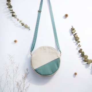 Gift small round bag early autumn color matching shoulder bag-melancholic sky blue