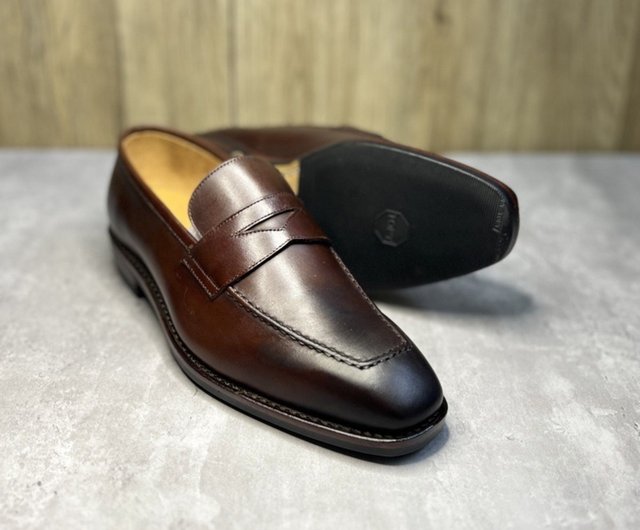 イタリア購入イタリア製オシャレ革JK40 Handmade Goodyear Welt Italian Penny Loafer Bespoke