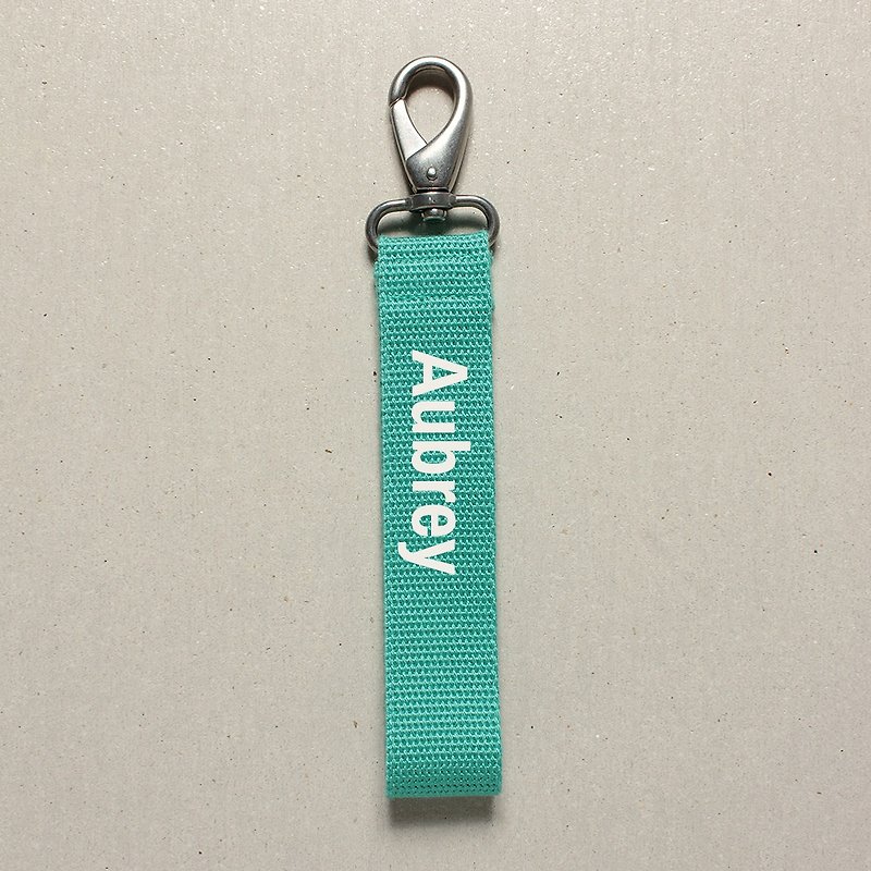 17 color optional custom text spectrum key ring white. gold. silver tricolor - Turkish Green - Keychains - Polyester Green