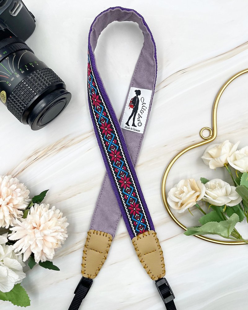 Missbao Handmade Workshop - Hand-sewn multi-purpose strap for stress relief - suitable for mobile phones, cameras, bags and water bottles - Camera Straps & Stands - Cotton & Hemp Purple