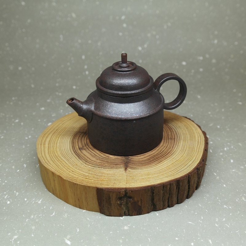 Xuanji 錆びた鉄 折りたたみ注ぎ口 ガスタンク本体 右ハンドル ティーポット 手作り陶器 茶道具 - 急須・ティーカップ - 陶器 ブラック