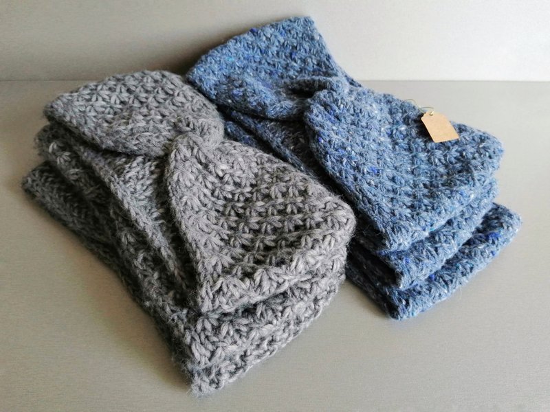 Warm handknitted Merino Wool Women's Headband - Soft, Cozy, and Stylish. - 髮箍/髮帶 - 羊毛 