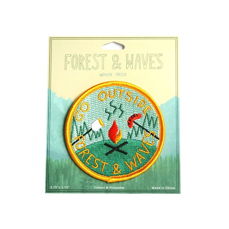 Forest & Waves繡片/走出户外 - 編織/刺繡/羊毛氈/縫紉 - 繡線 綠色