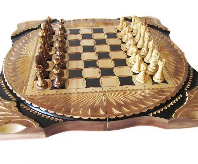 排他的なバックギャモン チェス #7 手作り木彫りボード ゲーム