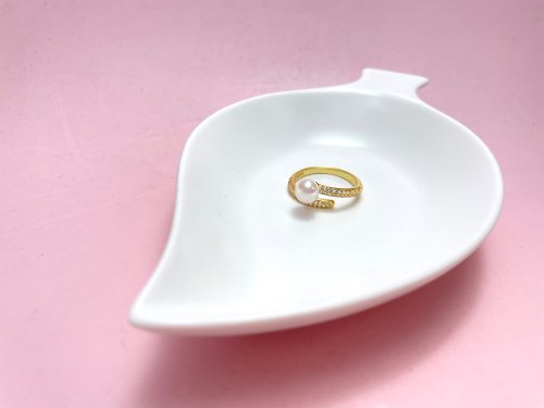 Athena珍珠設計 簡約舒適 天然淡水珍珠 S925銀 戒指