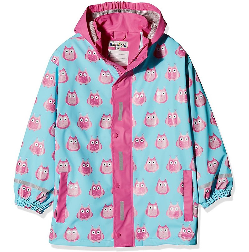 German PlayShoes Super Lightweight Machine Washable Hooded Raincoat Jacket-Owl - Kids' Raincoats & Rain Gear - Polyester Multicolor