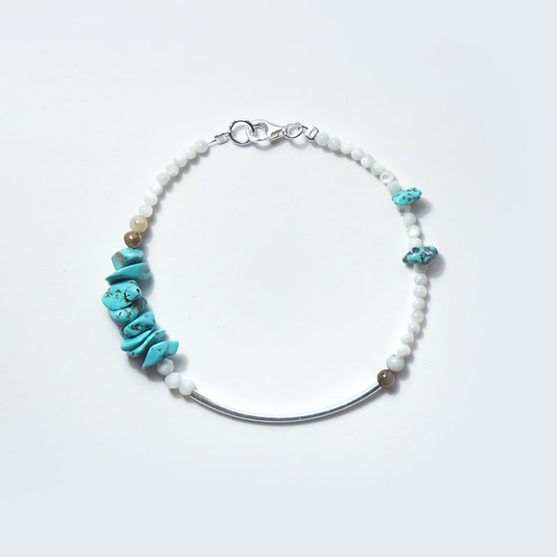 December Stone[Turquoise] Ore Bracelet Crystal Bracelet Customized Natural Stone - สร้อยข้อมือ - หิน สีเขียว