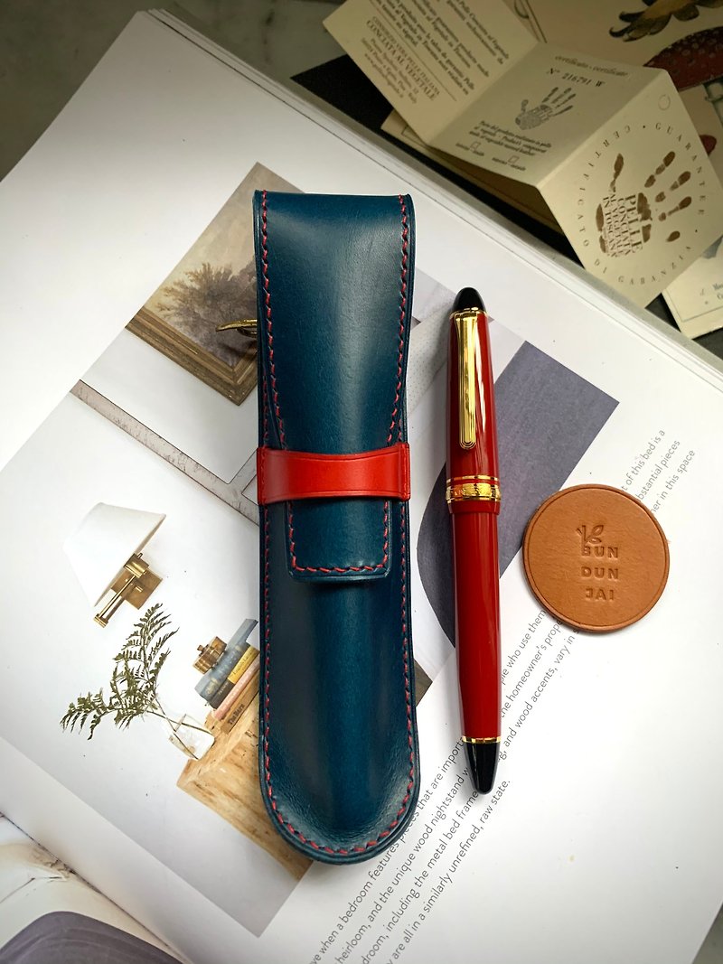 Leader Series Pen Case - Pen & Pencil Holders - Genuine Leather Blue