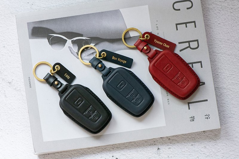 TOYOTA vegetable tanned leather hot stamping key cover/RAV4/YARIS/Camry/Altis/CROSS - Keychains - Genuine Leather 