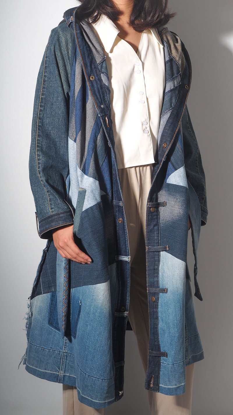 Reversed seam hooded coat (men's and women's size) - please leave a message for customized color - เสื้อแจ็คเก็ต - ผ้าฝ้าย/ผ้าลินิน 