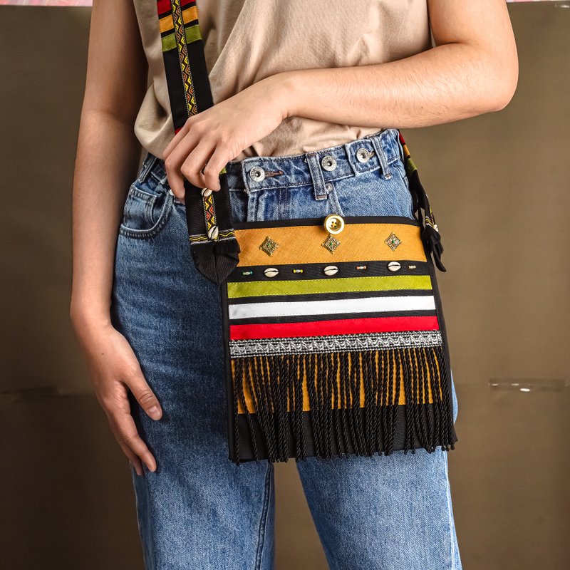 [Original Fengyi Station] Sakilaya Lover Bag | Impression of Aboriginal People’s Clothing in Taiwan - Messenger Bags & Sling Bags - Other Man-Made Fibers 