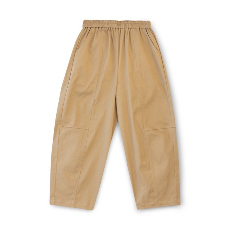 【Simply Yours】Casual Cocoon Wide Pants Coffee F - กางเกงขายาว - ผ้าฝ้าย/ผ้าลินิน สีกากี