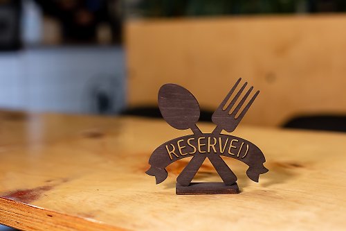 LabelShopArt Wooden Reserved Signs, Tabletop Signs, Reserved Table Signs, Restaurant Sign