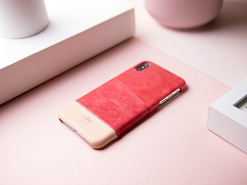 Alto iPhone Xs Max Metro 革製携帯ケース ー 珊瑚/元の色 - スマホケース - 革 レッド
