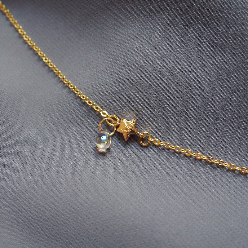 Little Star, Glass Drops, Gold Plated Bracelet Bracelets, Birthday Presents - Bracelets - Other Metals Gold