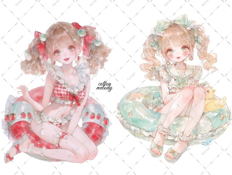 original sticker no.6591 人物ステッカー オリジナルステッカー 人物ステッカー 女の子ステッカー オリジナル人物ステッカー - 貼紙 - 紙 