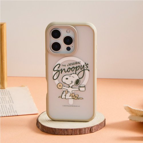 TOYSELECT SNOOPY史努比牛奶甜甜圈極光霧透MagSafe iPhone手機殼