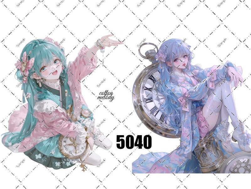 original sticker no.5040 人物ステッカー オリジナルステッカー オリジナル人物ステッカー 装飾ステッカー cotton melody - 貼紙 - 紙 