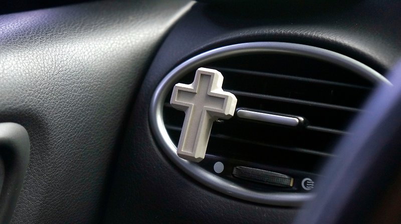 十字架車用擴香石-磁吸式 | 質感與生活的MIT - 香氛/精油/擴香 - 水泥 銀色