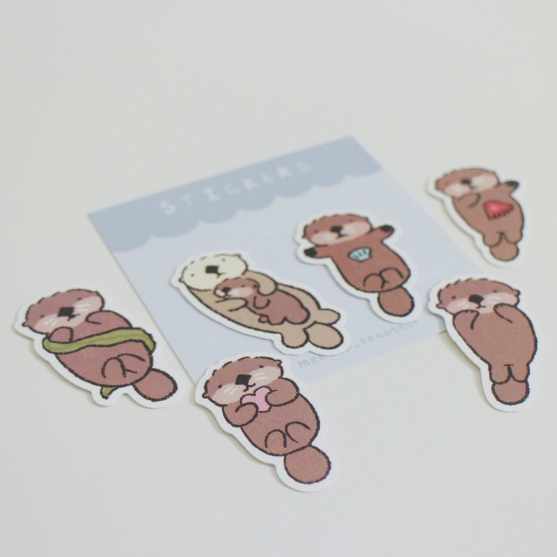 Sea Otter Mibao Waterproof Sticker Set - สติกเกอร์ - กระดาษ 