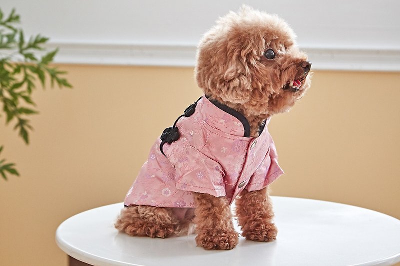 經典中國風(粉) - 寵物衣服 - 棉．麻 粉紅色