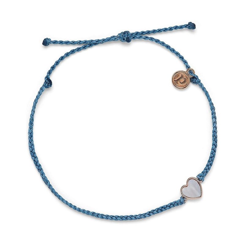 Pura Vida アメリカン ハンドメイド ラブ マザー オブ パール 調節可能なサーフ アンクレット (2 色) - ブレスレット - 防水素材 