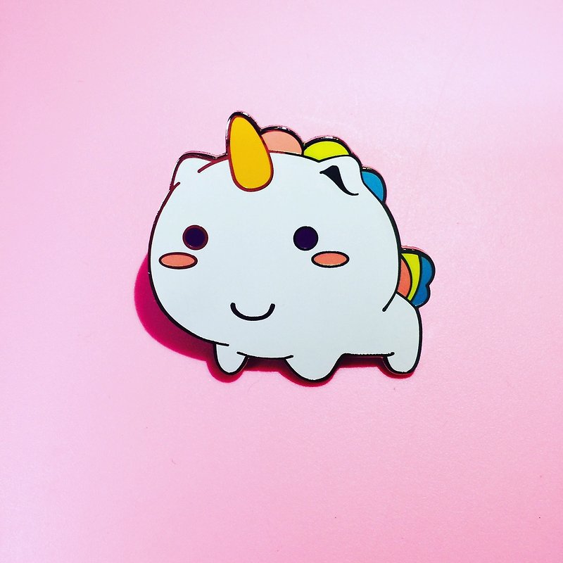 Elodie Unicorn Enamel Pin (Pinkoi limited edition) - Brooches - Other Metals Multicolor
