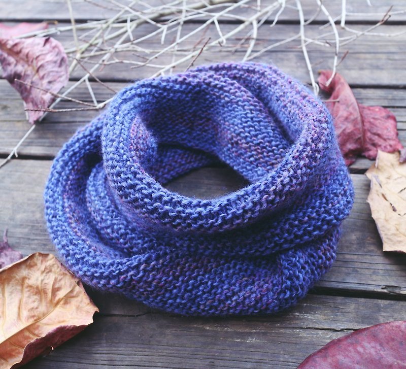 ChiChi Handmade-Handmade Wool Neck/Bib - Knit Scarves & Wraps - Wool Purple