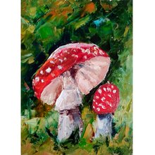 カラス絵画レイヴンオリジナルウォールアート鳥アートワークミニ