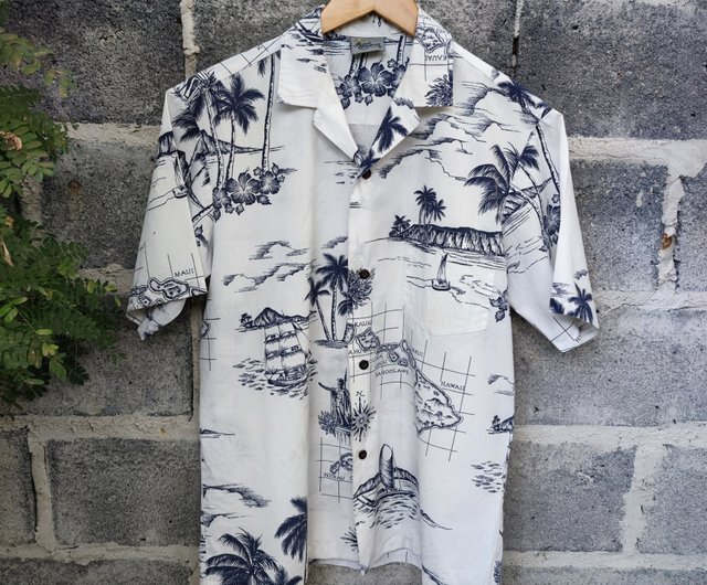 Aloha Shirt - White Map