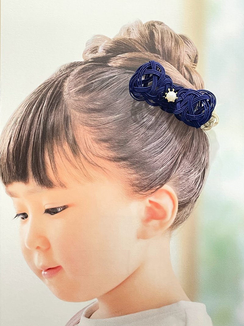 [Traditional Japanese] Mizuhiki Hairpins for Children Mizuhiki that Ties Relationships* - Hair Accessories - Paper Blue