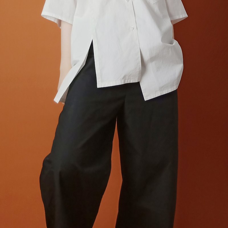 P.YELLOW | Summer cotton loose trousers /Black/