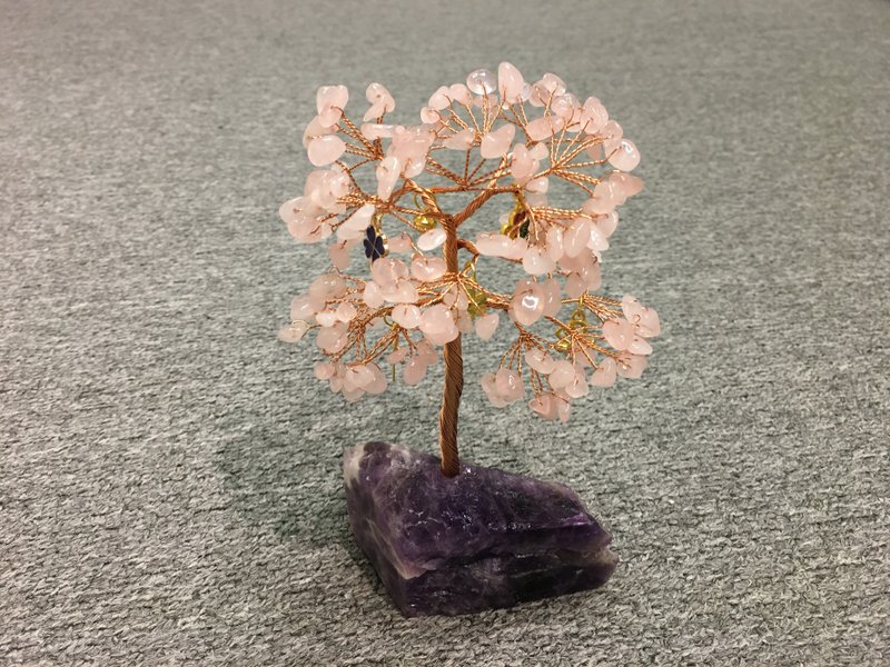 粉晶配紫晶原石樹 - 增加姻緣運 人緣運 - 擺飾/家飾品 - 水晶 
