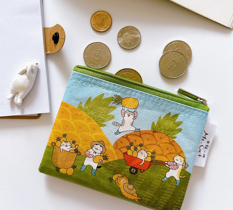 Sunny Bag x Ms.Cat-Universal Storage Bag (Small)-Pineapple Field - กระเป๋าใส่เหรียญ - วัสดุอื่นๆ สีเขียว