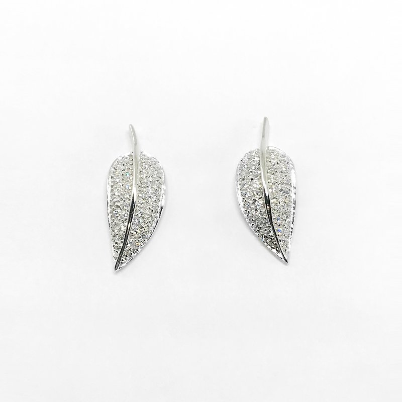 Green Leaf earrings handmade silver Stone │925