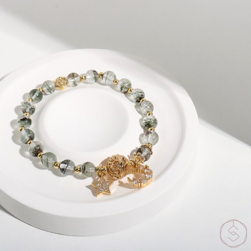 Border | Green Ghost | Natural Crystal Bracelet - สร้อยข้อมือ - คริสตัล สีเขียว