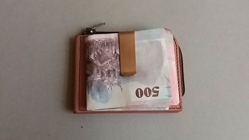 ...............L-shaped pure copper American money clip - กระเป๋าสตางค์ - หนังแท้ 