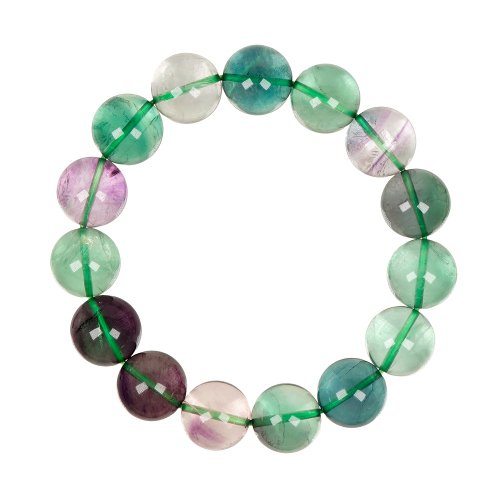 正佳珠寶 Gemsrich Jewelry 【正佳珠寶】彩螢石 極淨綠紫彩螢 14mm 彩螢石手珠