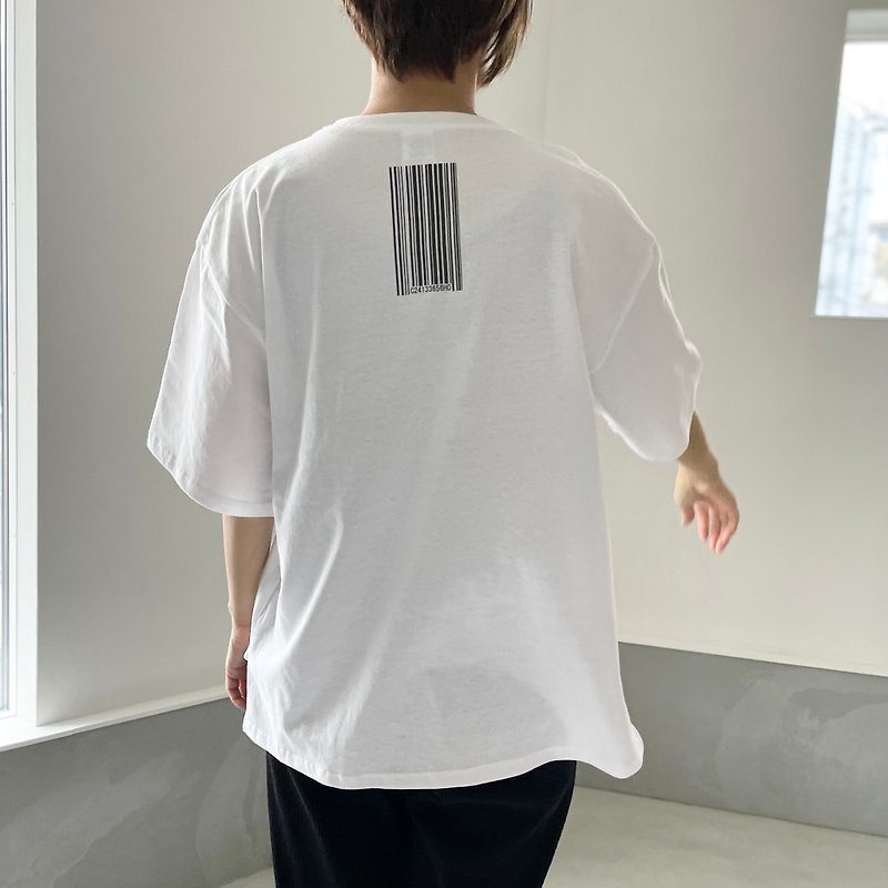 [2024 All Sizes Resale] Side Slit Big Silhouette T-shirt Unisex [White] - เสื้อยืดผู้หญิง - ผ้าฝ้าย/ผ้าลินิน ขาว