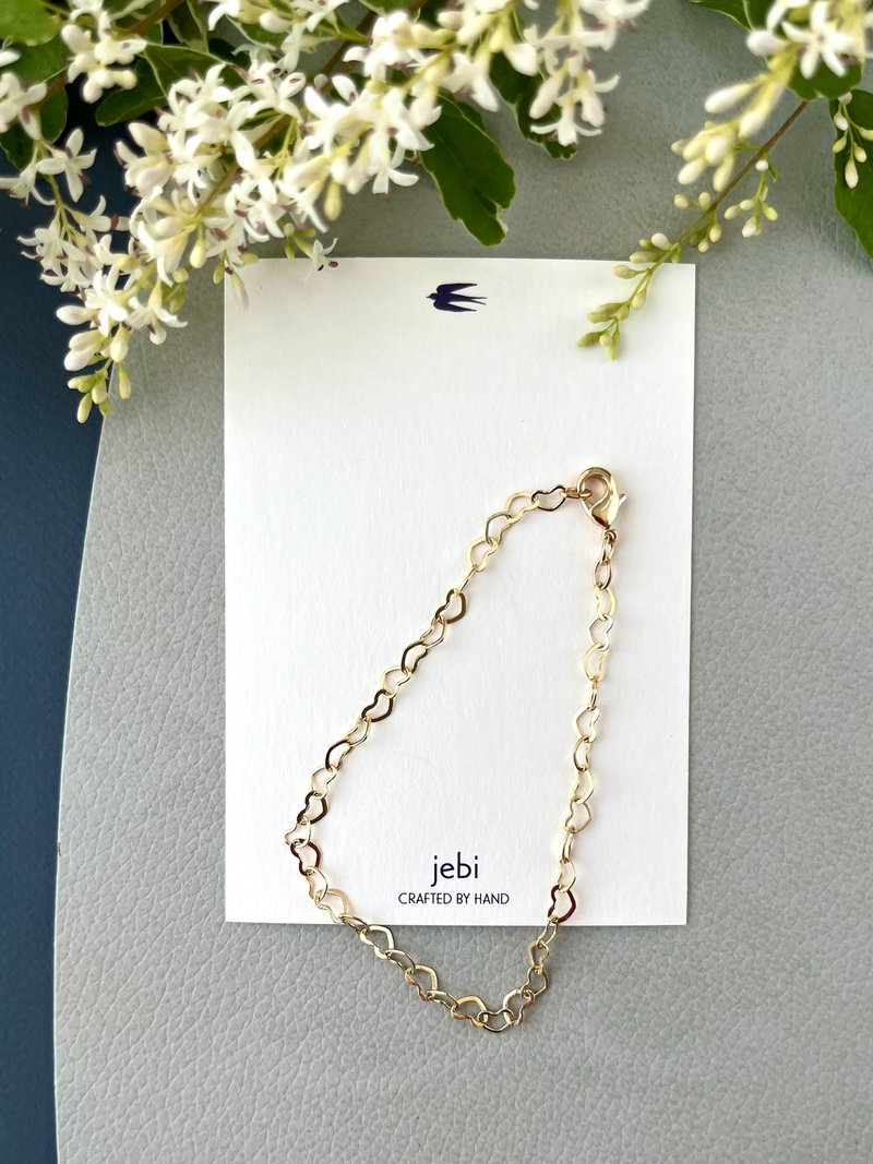 ALL 14kgf ハートブレスレット - 手鍊/手環 - 貴金屬 金色